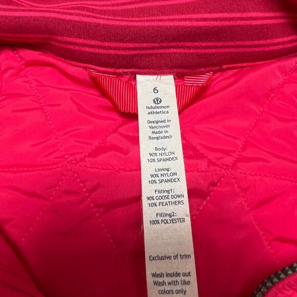 Lululemon Fluffed Up Vest SIZE 6 Boom Juice Pink Goose Down Pocket Jacket - Picture 4 of 11